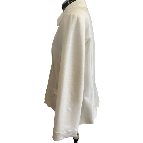 Norton McNaughton Womens Off White Wool Blend Zip-Up Jacket Size 14 Stretch - Picture 2 of 9